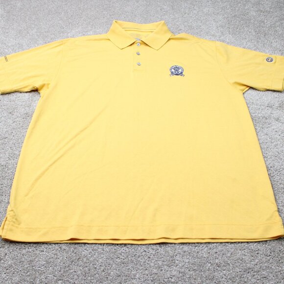 Cutter & Buck Polo Shirt Mens Large Yellow CB DryTec Luxe S/S PGA Championship - Picture 2 of 16